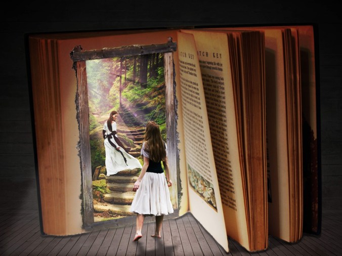 Door in Book with Two Girls - Pixabay